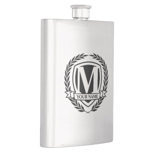 Laurel Monogram Design Flask Flachmann (Rechts)