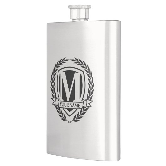 Laurel Monogram Design Flask Flachmann (Links)