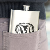 Laurel Monogram Design Flask Flachmann (Beispiel)