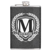 Laurel Monogram Design Flask Flachmann (Vorderseite)
