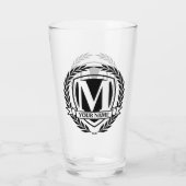 Laurel Monogram Design Glass Glas (Rückseite)