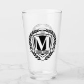 Laurel Monogram Design Glass Glas (Vorderseite)