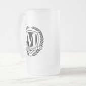 Laurel Monogram Design Mattiert Glass Beer Tasse (Vorderseite Links)