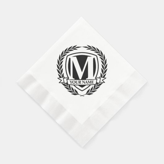 Laurel Monogram Design Napkins Serviette (Ecke)