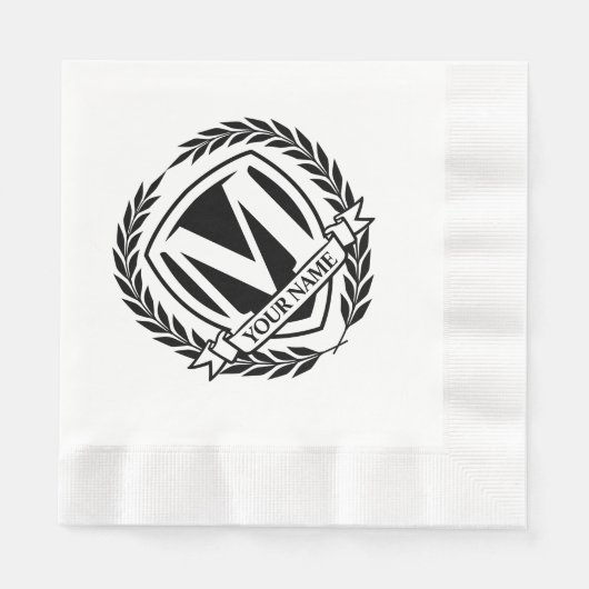 Laurel Monogram Design Napkins Serviette (Vorderseite)