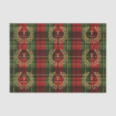Laurel Monogram On Red And Green Christmas Plaid Seidenpapier (Vorderseite)