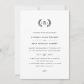 Laurel Monogram Wedding Einladung (Vorderseite)