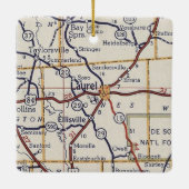 Laurel MS Vintag Map Keramikornament (Rückseite)