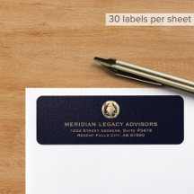 Laurel Navy-Adressetikett