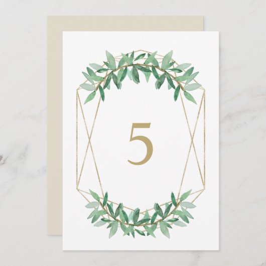 Laurel Olive Leaf Tischnummer Cards (Vorne/Hinten)