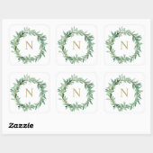 Laurel Olive Leaf Wreath Monogram Sticker (Blatt)