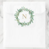 Laurel Olive Leaf Wreath Monogram Sticker (Tasche)