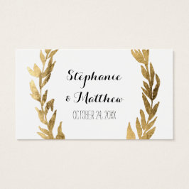 Laurel Olive Leaf Wreath Wedding Golden Gift Tags