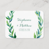 Laurel Olive Leaf Wreath Wedding Website Cards Begleitkarte (Rückseite)
