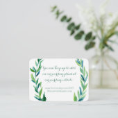 Laurel Olive Leaf Wreath Wedding Website Cards Begleitkarte (Stehend Vorderseite)
