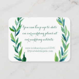 Laurel Olive Leaf Wreath Wedding Website Cards Begleitkarte