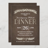 Laurel Potluck Dinner Chalkboard | Erntedank Einladung (Vorne/Hinten)