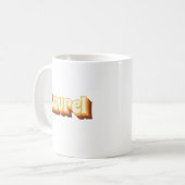 Laurel Retro Vintag Text Kaffeetasse (Vorderseite Links)