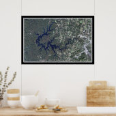 Laurel River Lake Kentucky Satellite Poster Karte (Küche)