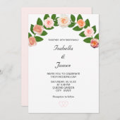 Laurel & Rose Blume Hochzeit Einladung (Vorne/Hinten)