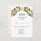 Laurel & Rose Blume Hochzeit RSVP Karte (Vorne/Hinten)