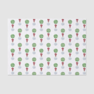 Laurel Topiary Tree Twisted Stem Red Bow Seidenpapier