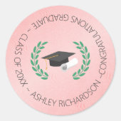 Laurel und Cap Runder Aufkleber (Vorderseite)