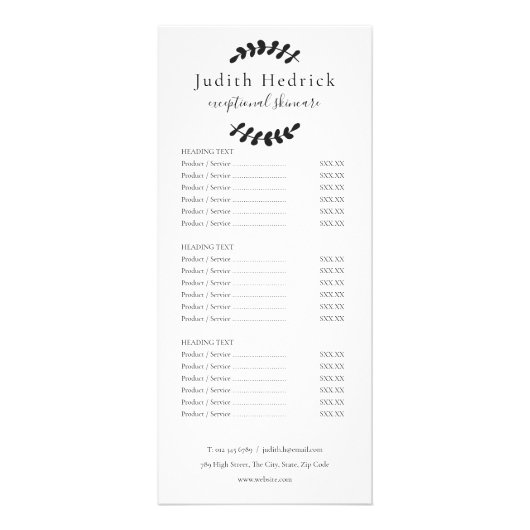 Laurel Verlasse Menü "Black and White Salon Servic (Vorne)