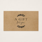 Laurel Verlasse Rustic Kraft Geschenkgutschein (Vorderseite)