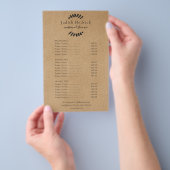Laurel Verlasse Rustic Kraft Salon Service Menu Flyer (Handgriff)