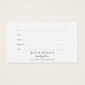 Laurel Verlasse Schwarz-Weiß-Geschenkgutschein (Rückseite)