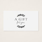 Laurel Verlasse Schwarz-Weiß-Geschenkgutschein (Vorderseite)