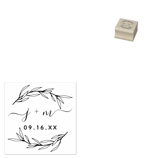 Laurel Verlasse Skriptinitialen Hochzeit Gummistempel (Stempel)
