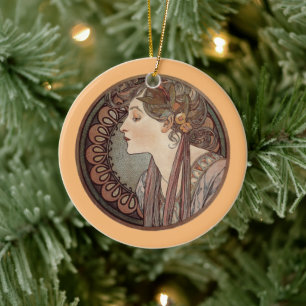 Laurel von Alphonse Mucha Keramik Ornament