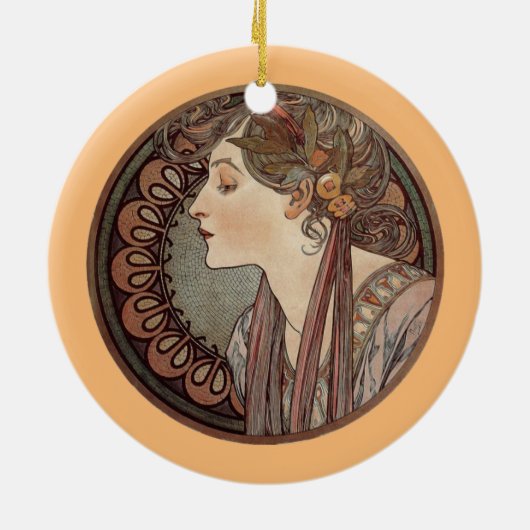 Laurel von Alphonse Mucha Keramik Ornament (Hinten)