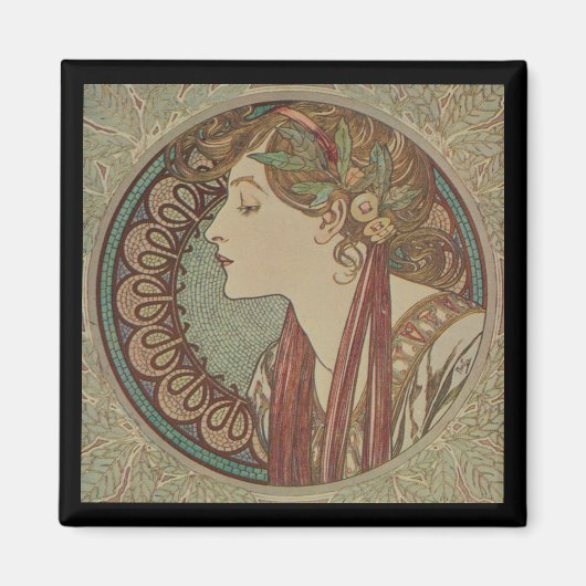 Laurel von Alphonse Mucha Magnet (Vorne)