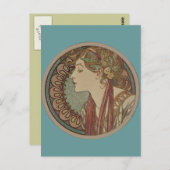 Laurel von Alphonse Mucha Postkarte (Vorne/Hinten)
