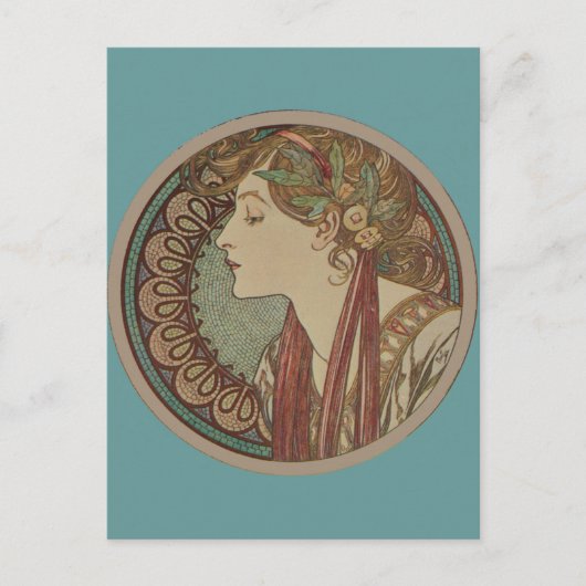 Laurel von Alphonse Mucha Postkarte (Vorderseite)