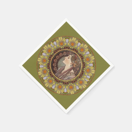 Laurel von Alphonse Mucha Serviette (Ecke)