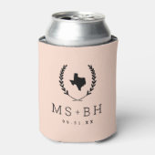 Laurel Wappen Texas Wedding Monogram | Blüte Dosenkühler (Kanne Vorderseite)