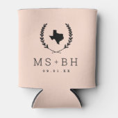Laurel Wappen Texas Wedding Monogram | Blüte Dosenkühler (Vorderseite)