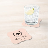 Laurel Wappen Texas Wedding Monogram | Blüte Untersetzer (Vor Ort)