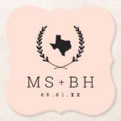 Laurel Wappen Texas Wedding Monogram | Blüte Untersetzer (Vorderseite)