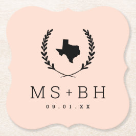 Laurel Wappen Texas Wedding Monogram | Blüte Untersetzer