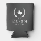 Laurel Wappen Texas Wedding Monogram | Holzkohle Dosenkühler (Vorderseite)