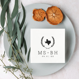 Laurel Wappen Texas Wedding Monogram Serviette