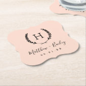 Laurel Wappen Wedding Monogram | Blüte Untersetzer (angewinkelt)