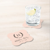 Laurel Wappen Wedding Monogram | Blüte Untersetzer (Vor Ort)