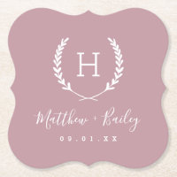 Laurel Wappen Wedding Monogram | Mauve