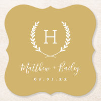 Laurel Wappen Wedding Monogram | Senf Yellow